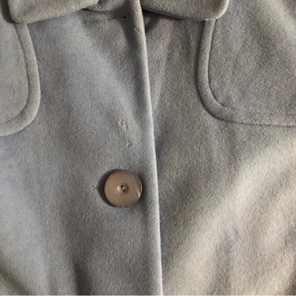 Vintage Sky Blue Long Wool Coat Medium - Picture 5 of 8